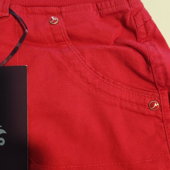 Gloria Vanderbit Shorts High Rise‎ Red Womens Size 14 36-38×10 Stretch Waist NEW - Picture 8 of 15